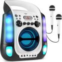 Karaoke højttaler til børn i hvid med USB / CD / CDG / Bluetooth - Tilslut TV og syng med!