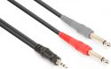 Cables & Plugs, CX332-3 Cable 3.5mm Stereo - 2x 6.3mm Mono 3m