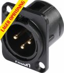 Cables & Plugs, HICON XLR mounting plug 3pin HI-X3DM