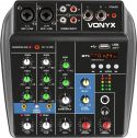Lyd og Mikrofon Mixer VMM100 / 3 kanals / Bluetooth / USB / EQ / Phantom 48V / Kompakt design!