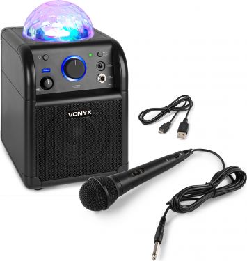 10A83C32 |Karaoke Højttaler til børn med diskolys og mikrofon - Sort Højttalere » / Soundbox