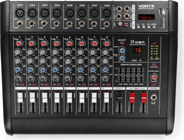 AM8A 8-kanals mixer med forstærker DSP/BT/SD/USB/MP3
