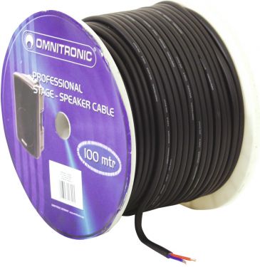 Omnitronic Speaker cable 2x2.5 100m bk durable