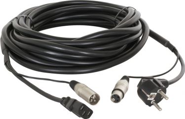CX02-20 Audio Combi Kabel Schuko - XLR F / IEC F - XLR M 20m