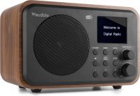 DAB Radio 'Luxus- og Transportabel Radio' DAB/DAB+/FM/Bluetooth modtager og højttaler, træ