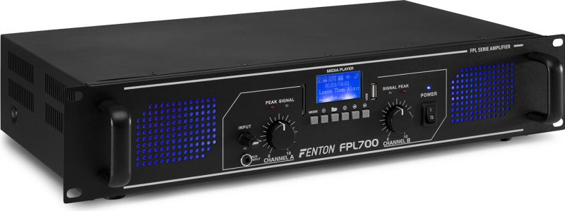 Digital Forstærker FPL700 2x350W med Equalizer / 4 input / Bluetooth / MP3 / USB / SD