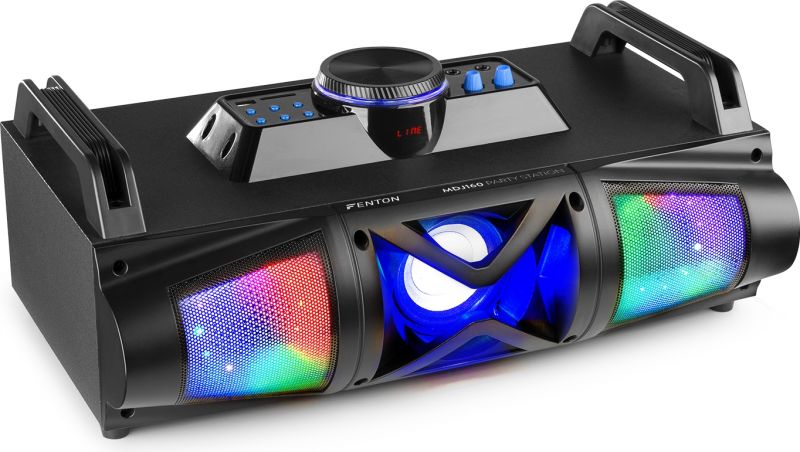 Party Station MDJ160B, Transportabel Bluetooth Højttaler med farverigt LED lys / 150W - Sort