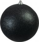 Julepynt, Europalms Deco Ball 20cm, black, glitter