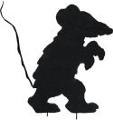 Black Light, Europalms Silhouette Creepy Mouse, 56cm