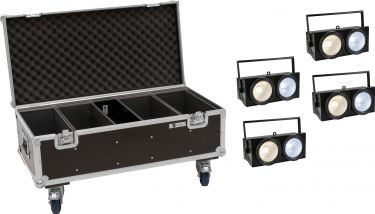 Eurolite 4x Audience Blinder 2x100W LED COB CW/WW + Case