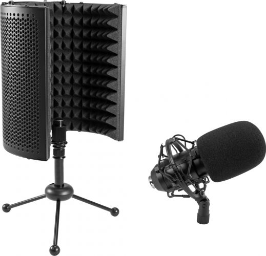 Omnitronic Set MIC CM-78MK2 Large Diaphragm Condenser Mic + AS-04 Desk-Microphone-Absorber System
