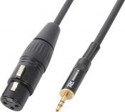 Kabel "god kvalitet" XLR-hun til 3.5 Stereo Jack, sort 0.5m