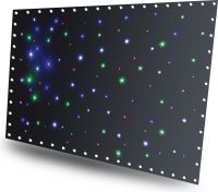 Bagtæppe med stjernelys 96x farvet LED'er RGBW / 3 x 2 meter / DMX, musikstyring og fjernbetjening