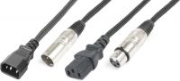 CX09-10 Lys Kombi Kabel IEC M - XLR M / IEC F - XLR F 10m