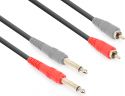 Cables & Plugs, CX324-3 Cable 2x 6.3mm Mono - 2xRCA Male 3m