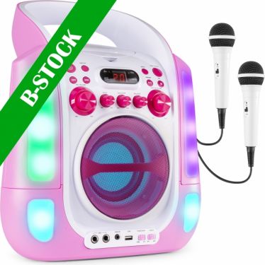 SBS30P Karaoke System with CD and 2 Microphones Pink "B-STOCK"