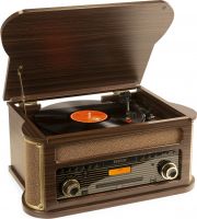 Memphis Vintage Record Player Dark Wood