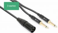 CX56-3 Cable XLR Male - 2x 6.3 Mono 3.0m