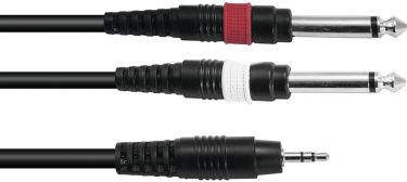 Omnitronic Adapter Cable 3.5 Jack/2xJack 6m bk