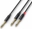 Jack Stereo - 2 x Jack Mono, CX76-3 Cable 6.3 Stereo- 2x6.3 Mono 3.0m