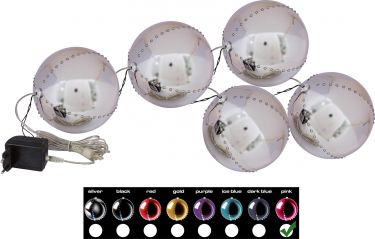 Europalms LED Snowball 8cm, pink 5x
