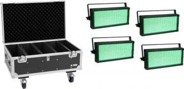 Eurolite Set 4x LED Strobe SMD PRO 864 DMX RGB + Flightcase