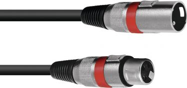 Omnitronic XLR Cable 3-pin 1m bk/rd