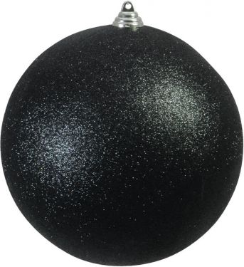 Europalms Deco Ball 20cm, black, glitter