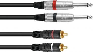 Omnitronic Adapter Cable 2xJack/2xRCA 1.5m bk