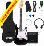 GigKit Junior 3/4 – Elguitar med Alt-i-Én Startpakke og Tilbehør – Sort