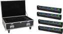 Eurolite Set 4x LED BAR-8 SWING QCL bar + Flightcase with wheels