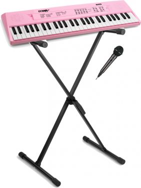 Børne Keyboard Sæt, Pakketilbud: 54 Tang., Mikrofon, Stativ (6-8 år)