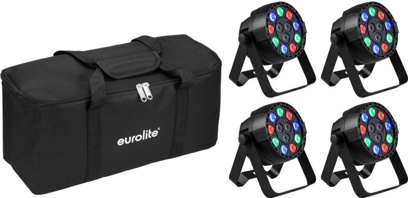 Eurolite Set 4x AKKU Mini PARty RGBW Spot MK2 + Soft Bag