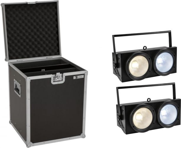 Eurolite Set 2x Audience Blinder 2x100W LED COB CW/WW + Case