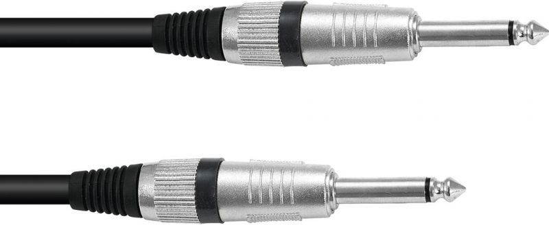 Omnitronic Jack Cable 6.3 mono 1m bk ROAD