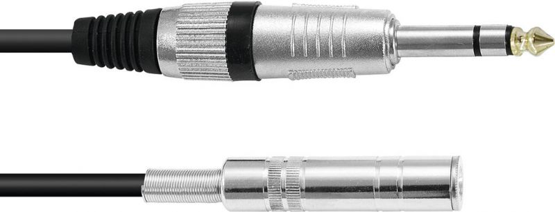 Omnitronic Jack extension 6.3 stereo 3m bk