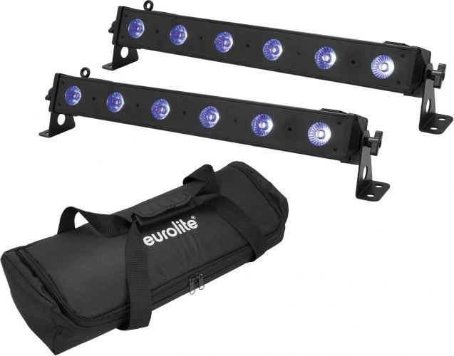 Eurolite Set 2x LED BAR-6 QCL RGB+UV Bar + Soft Bag