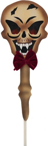 Halloween Dekoration, Kranie med Røde Lysende Øjne og Jordspyd