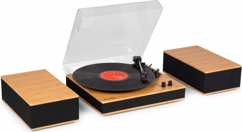 Tupelo Record Player Set BT with 2 Speakers Bamboo