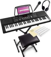 Junior Keyboard Mega Sæt, Pakketilbud: 61 Tang., Hovedtelefon, Mikrofon, Stativ, Bænk, mm (7-11 år)
