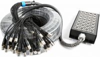 StageBox Multikabel på trumle med stativ 24-input / 4-output XLR, 50 meter