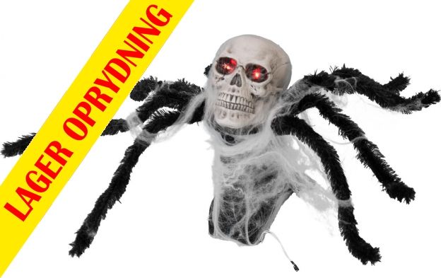 Halloween Dekoration, Animeret Figur med Lys- og Lydeffekter, Springende Edderkop, 45cm