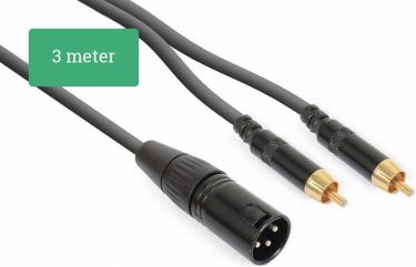 CX58-3 Cable XLR Male - 2x RCA Male 3.0m