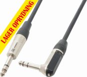 Audio Jack Kabel "god kvalitet" 6.3mm Stereo Jack/90° vinkel til 6.3mm Stereo Jack, 3m