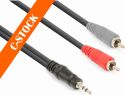 Cable 3.5mm Stereo- 2x RCA Male 3m "C-STOCK"