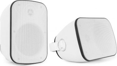 Udendørs Højttalersæt med vægbeslag og flot design / 8 Ohm / 6.5" 150W / IPX5 / BD65W, Hvid