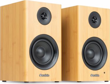 BS15 Active Bookshelf Speaker Set 60W BT Bamboo