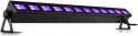 Diskolys & Lyseffekter, UV lys bar, BUV123 med 12 stk. kraftige UV LED / 61cm bred / solid monteringsfod for nem opsætning!