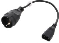 Strømkabel - C14 (3-pol AC han) til CEE7/4 hun (0,3m) "B-STOCK"