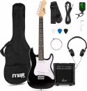GigKit Junior 3/4 – Elguitar med Alt-i-Én Startpakke og Tilbehør – Sort
